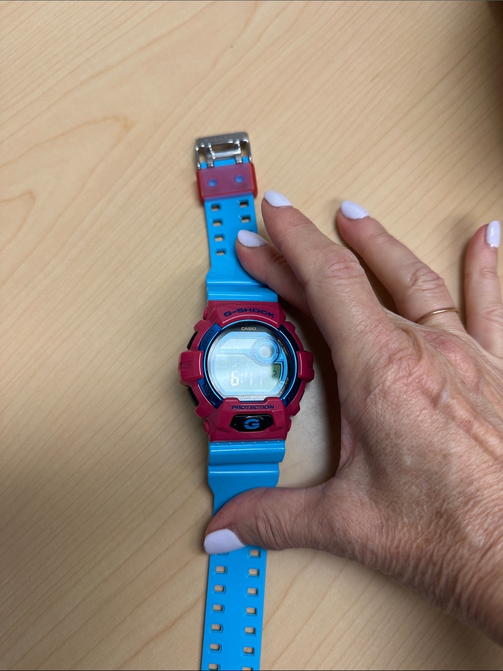 Casio G-Shock Blue and Red Resin Digital Watch